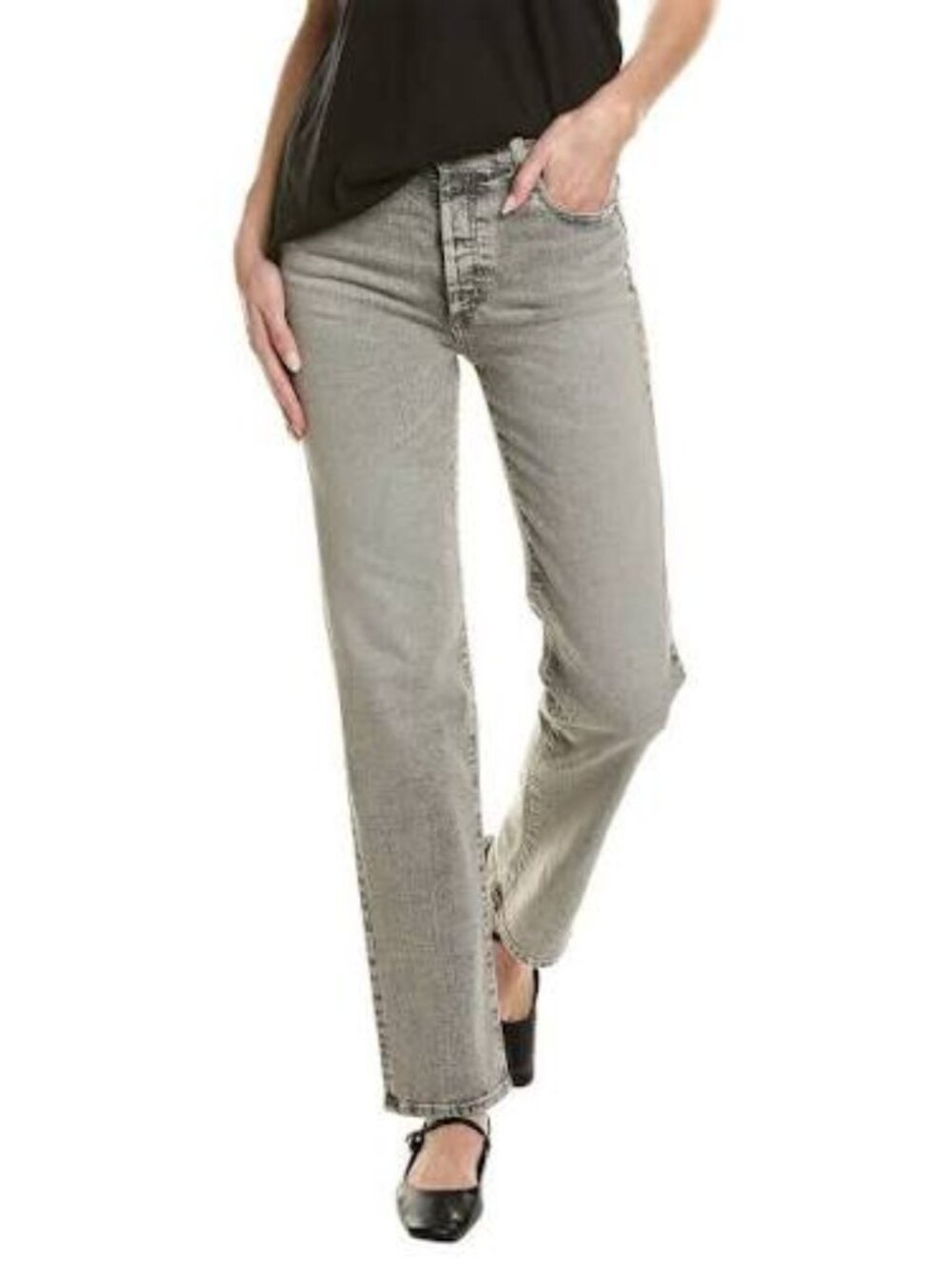 AG Adriano Goldschmied Alexxis high-rise vintage straight gray jeans 29R